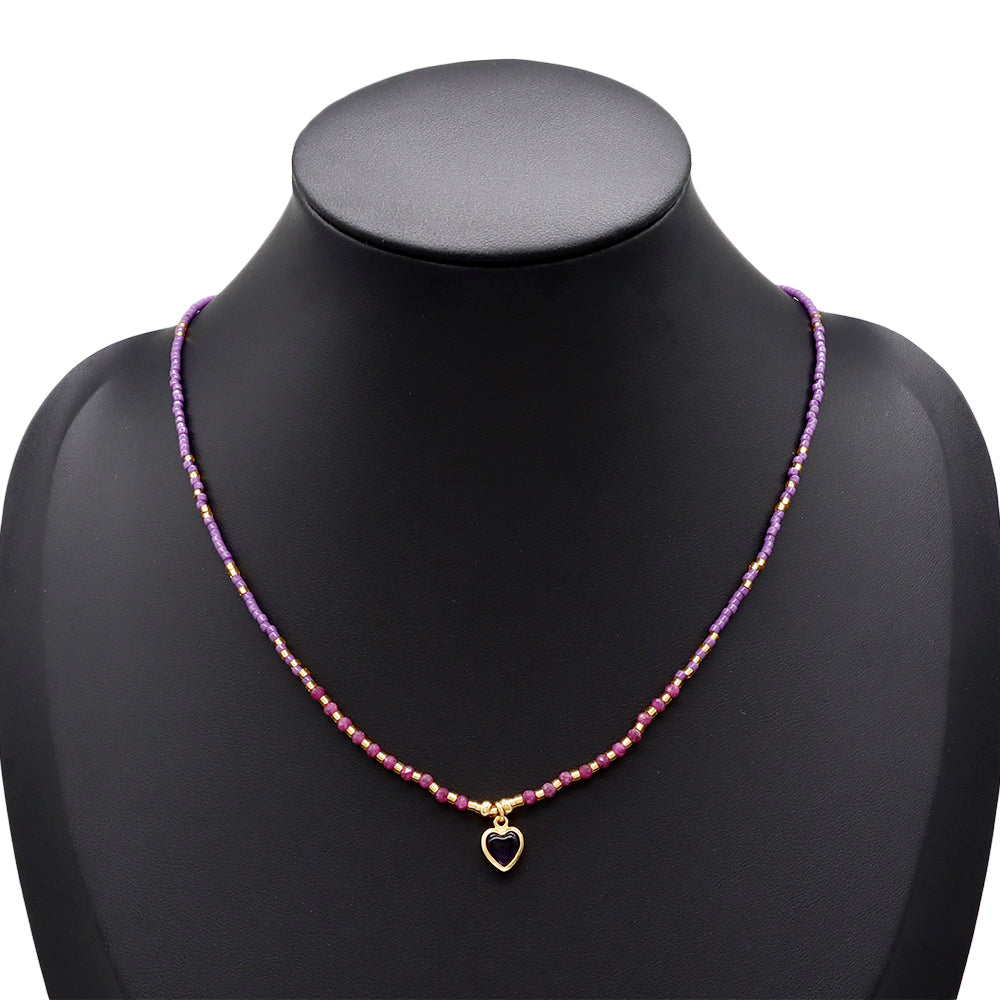 Handmade Customizable Miyuki Beads Necklace With Natural Stone