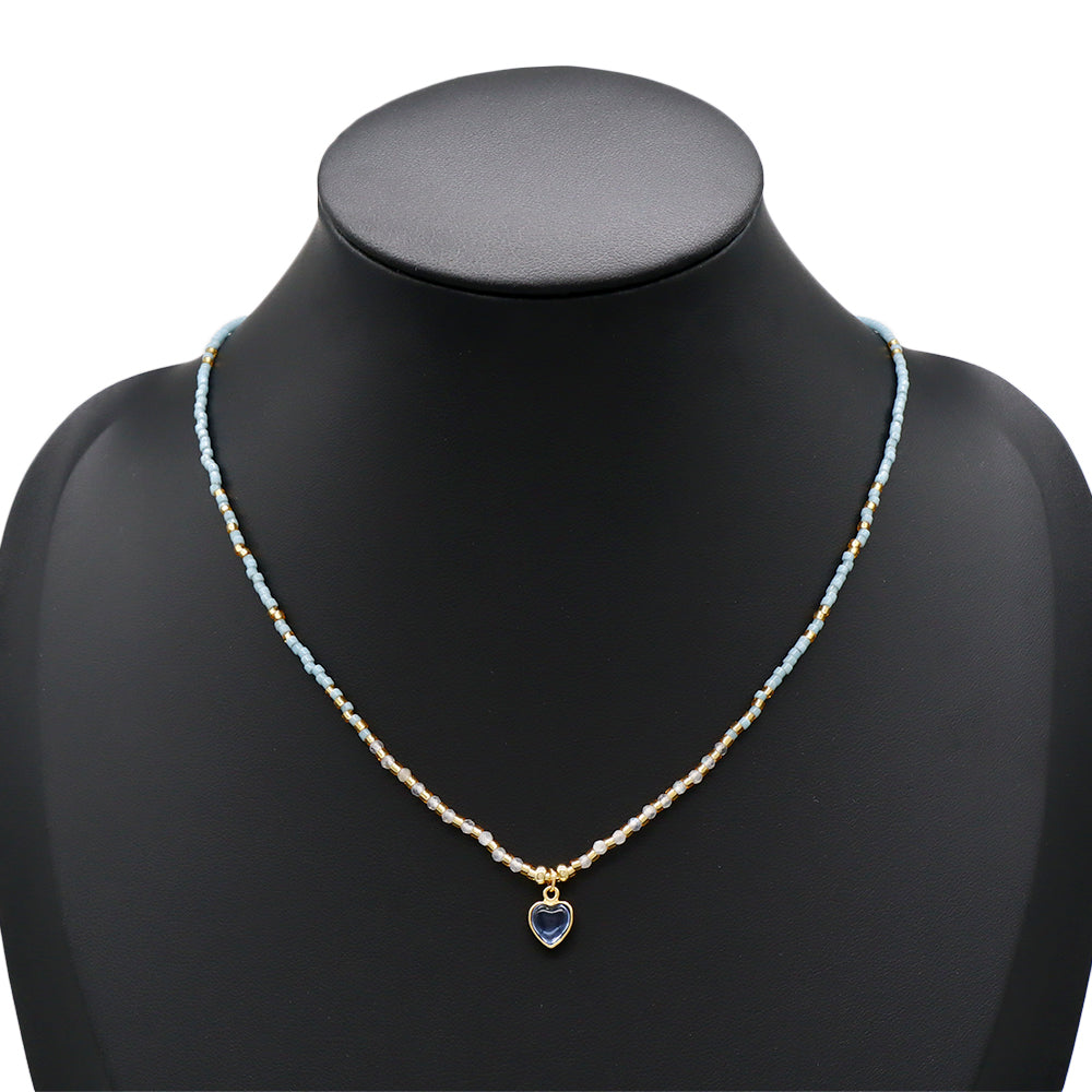 Handmade Customizable Miyuki Beads Necklace With Natural Stone