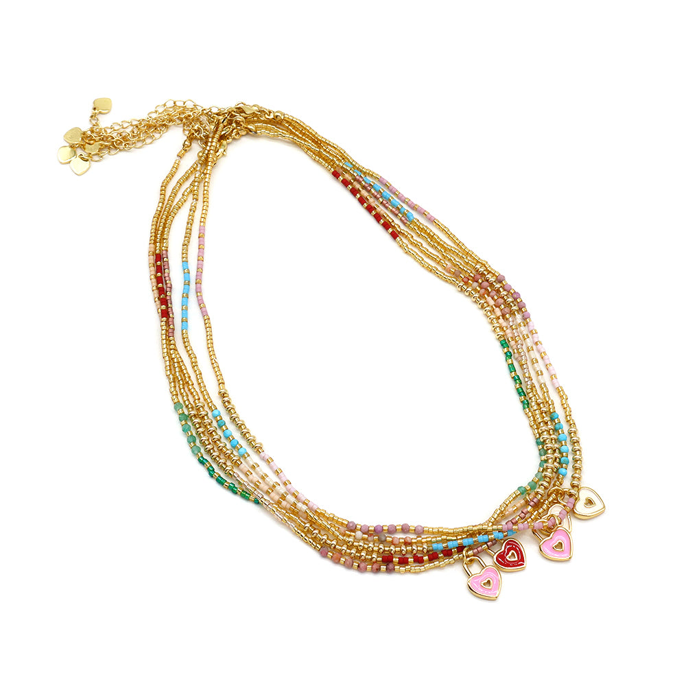 Handmade Customizable Miyuki Beads Necklace With Enamel Pendant