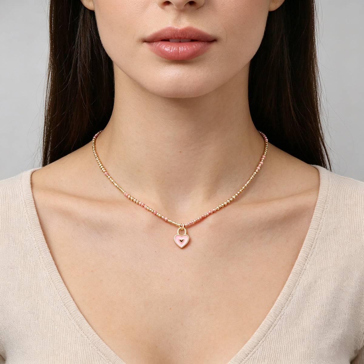 Handmade Customizable Miyuki Beads Necklace With Enamel Pendant