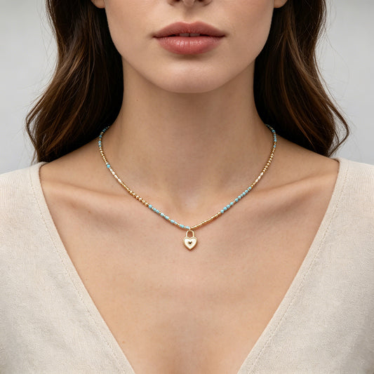 Handmade Customizable Miyuki Beads Necklace With Enamel Pendant