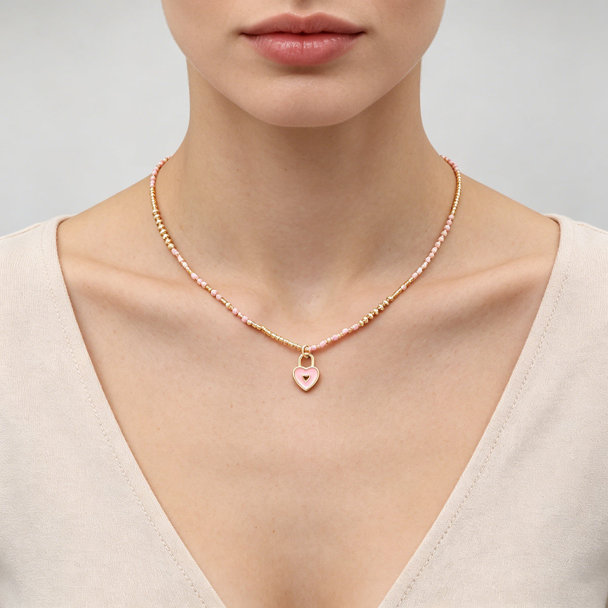 Handmade Customizable Miyuki Beads Necklace With Enamel Pendant