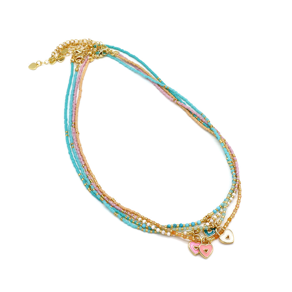 Handmade Customizable Miyuki Beads Necklace With Enamel Pendant