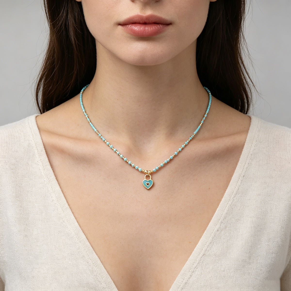 Handmade Customizable Miyuki Beads Necklace With Enamel Pendant