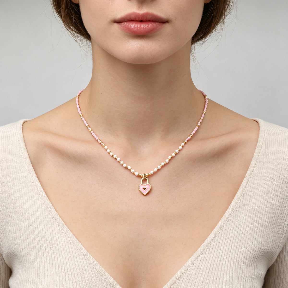 Handmade Customizable Miyuki Beads Necklace With Enamel Pendant