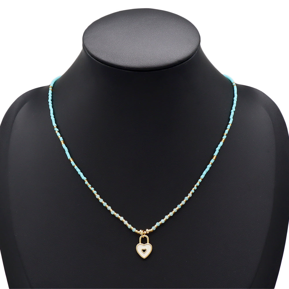 Handmade Customizable Miyuki Beads Necklace With Enamel Pendant