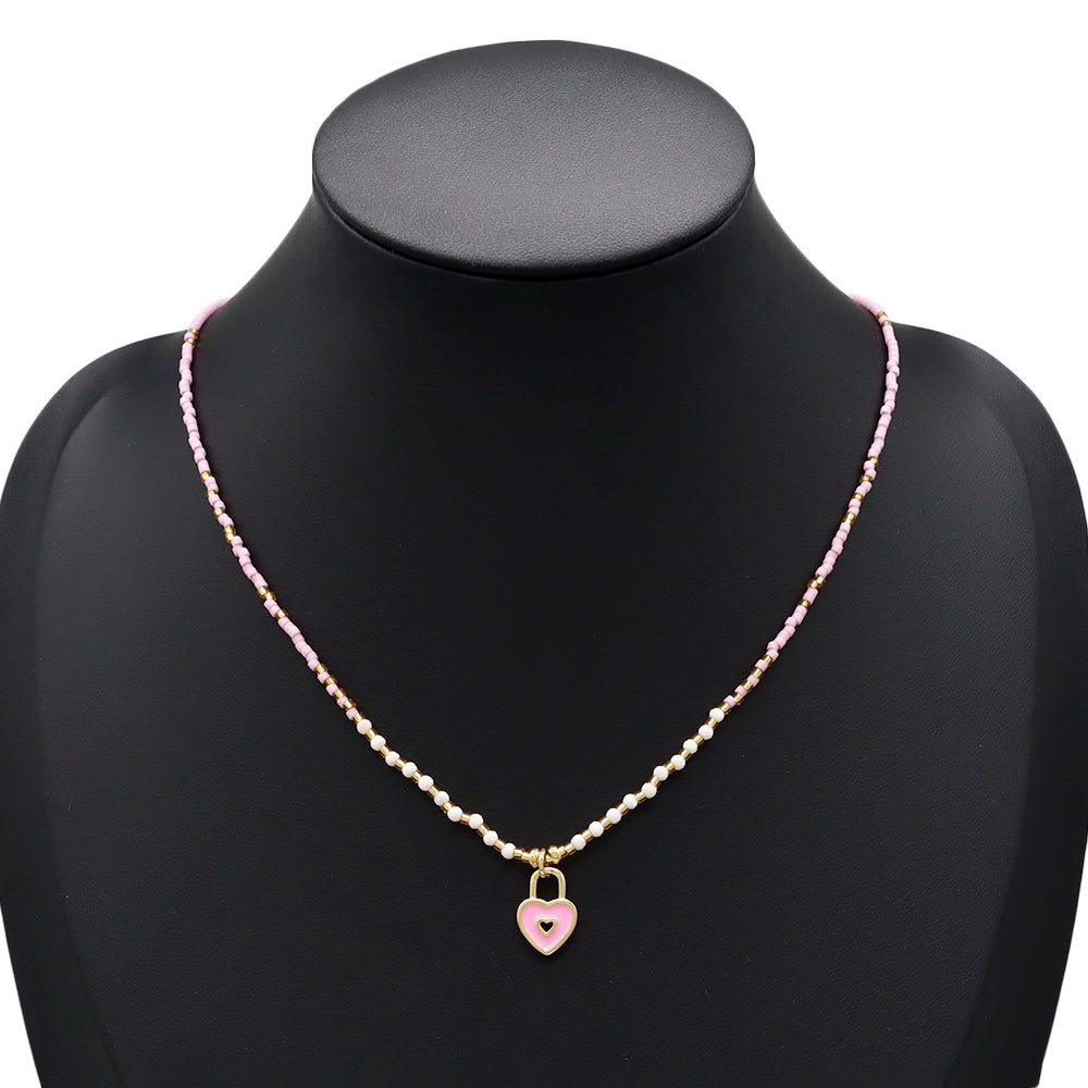 Handmade Customizable Miyuki Beads Necklace With Enamel Pendant
