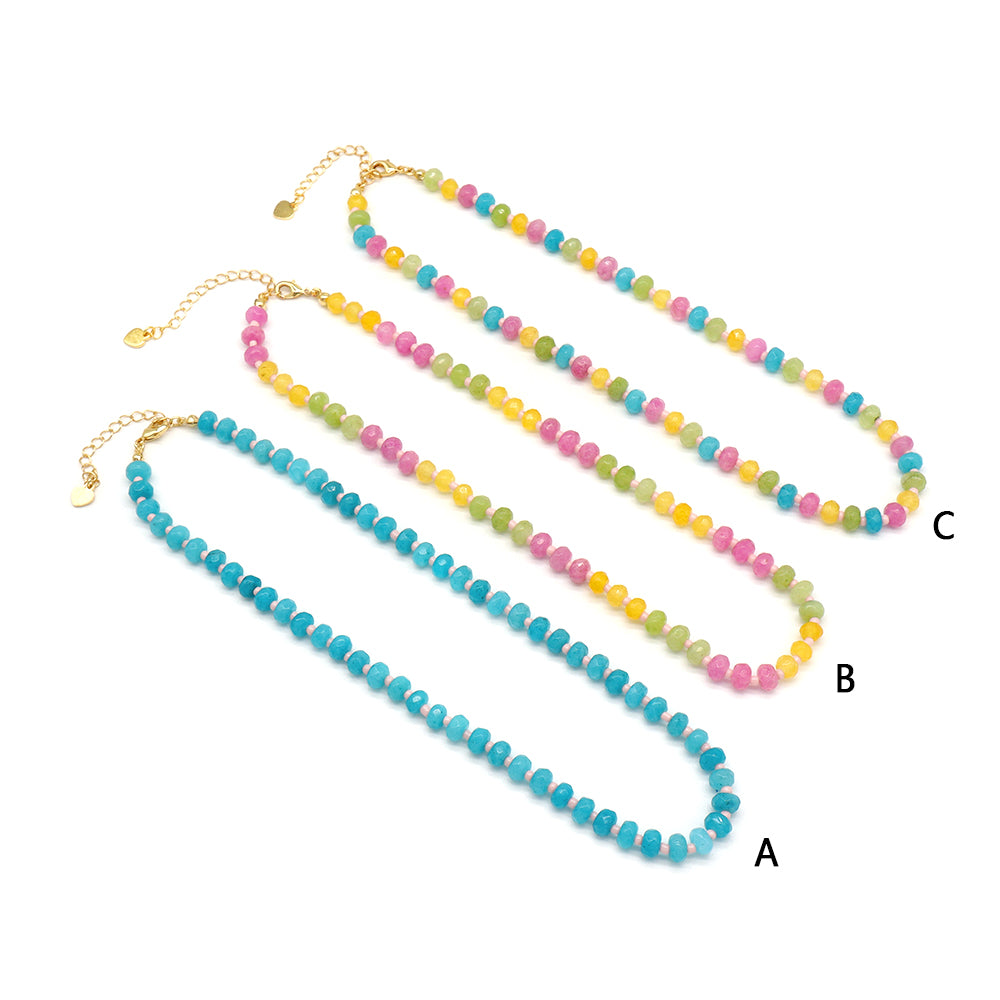Handmade Customizable Natural Stone Beads Necklace