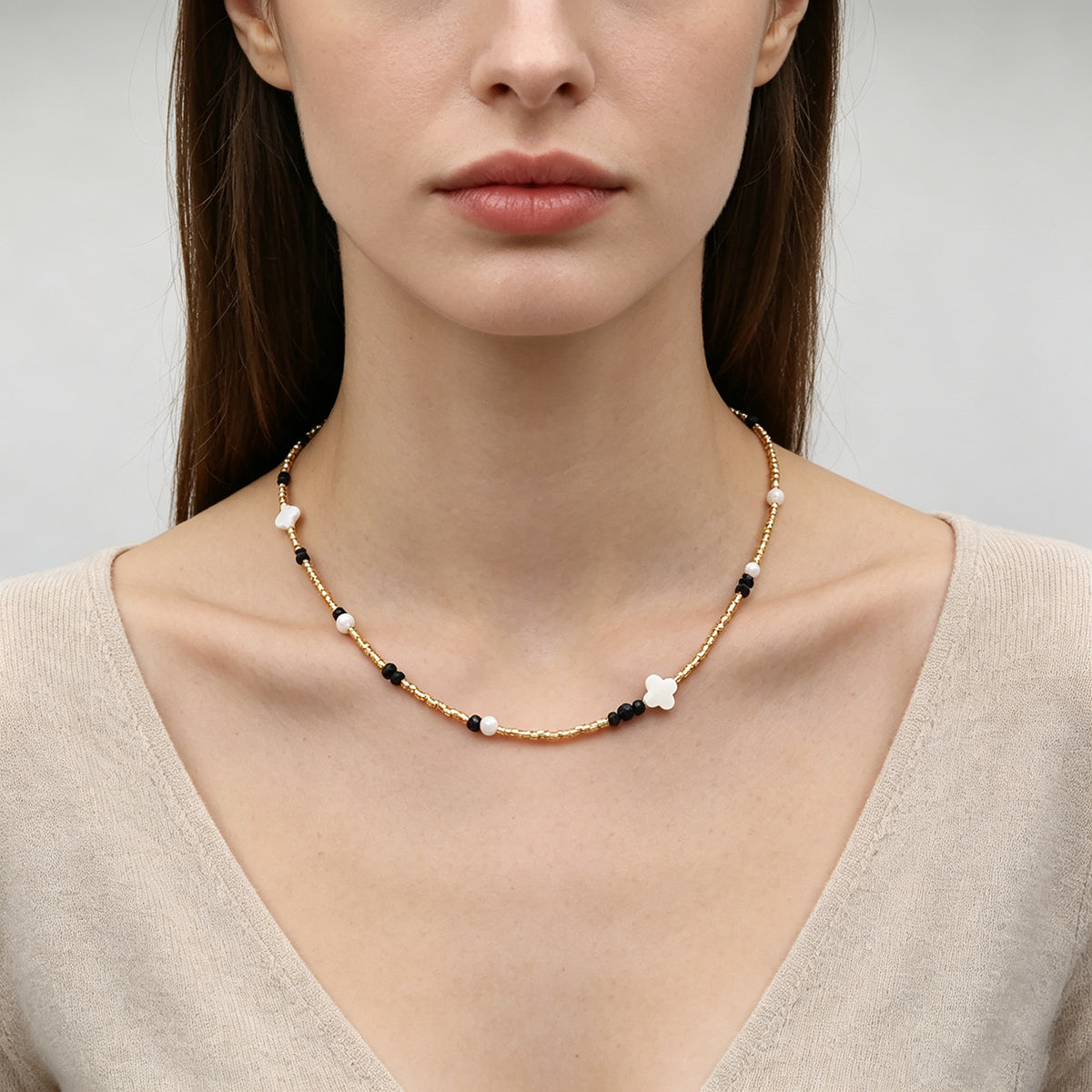 Handmade Customizable Miyuki Beads Necklace With Natural Stone Beads Fresh Water Pearl Shell Charm