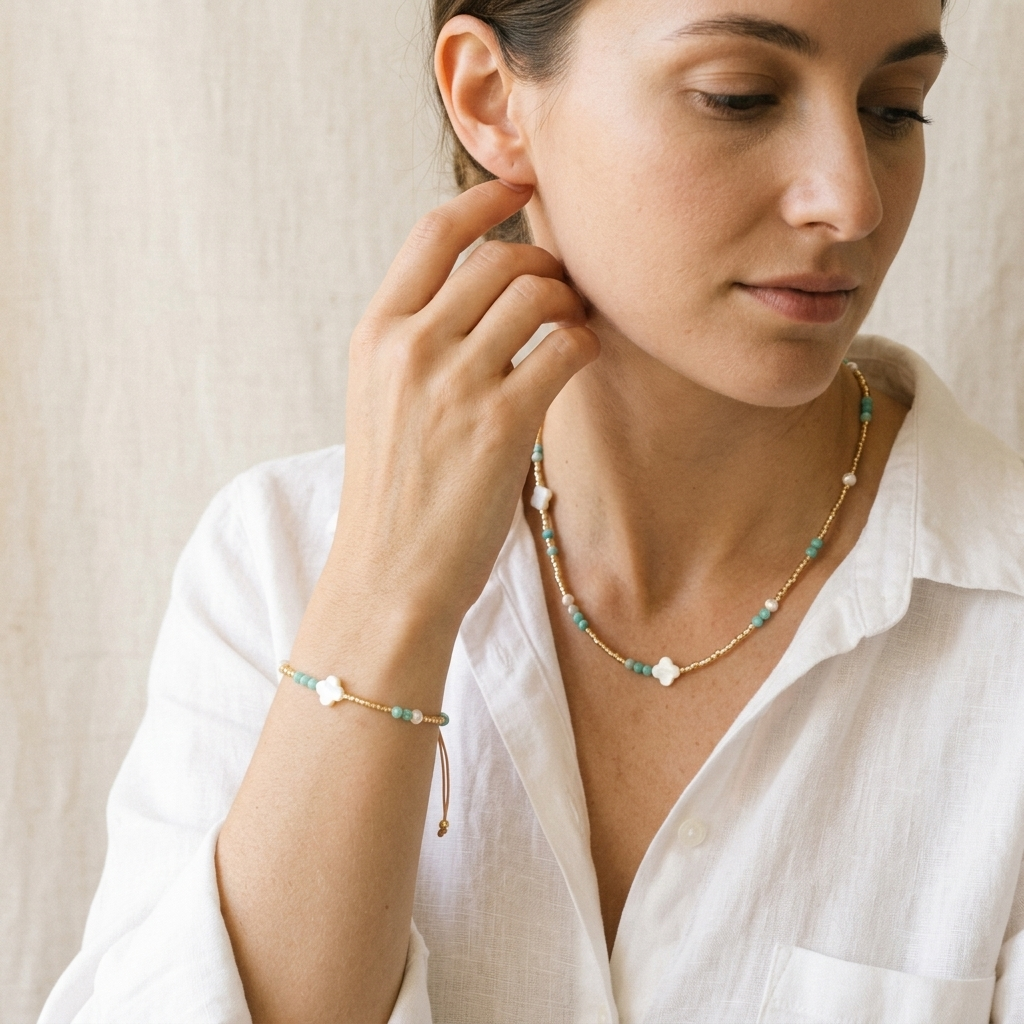 Handmade Customizable Miyuki Beads Necklace With Natural Stone Beads Fresh Water Pearl Shell Charm