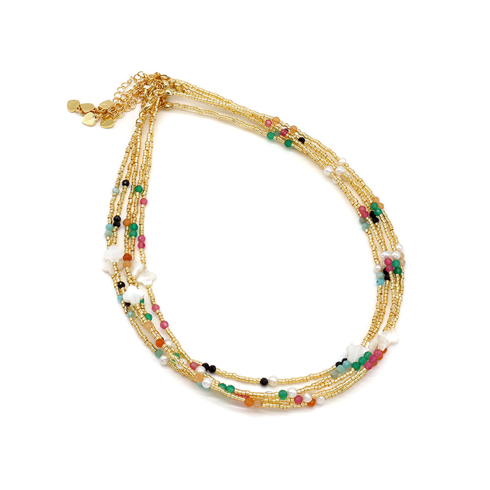 Handmade Customizable Miyuki Beads Necklace With Natural Stone Beads Fresh Water Pearl Shell Charm
