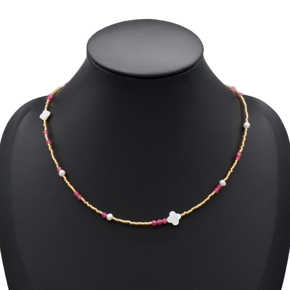Handmade Customizable Miyuki Beads Necklace With Natural Stone Beads Fresh Water Pearl Shell Charm