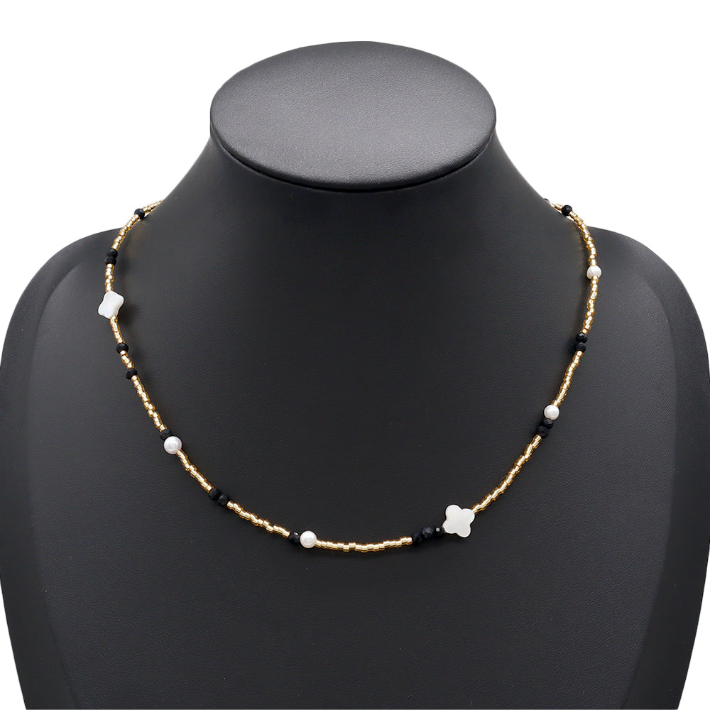 Handmade Customizable Miyuki Beads Necklace With Natural Stone Beads Fresh Water Pearl Shell Charm