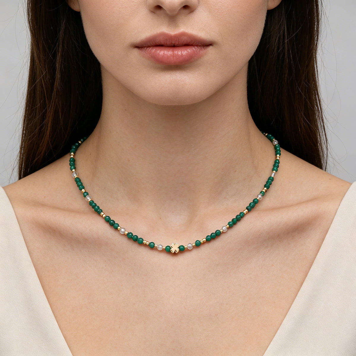 Handmade Customizable Blue Natural Stone Beads Necklace