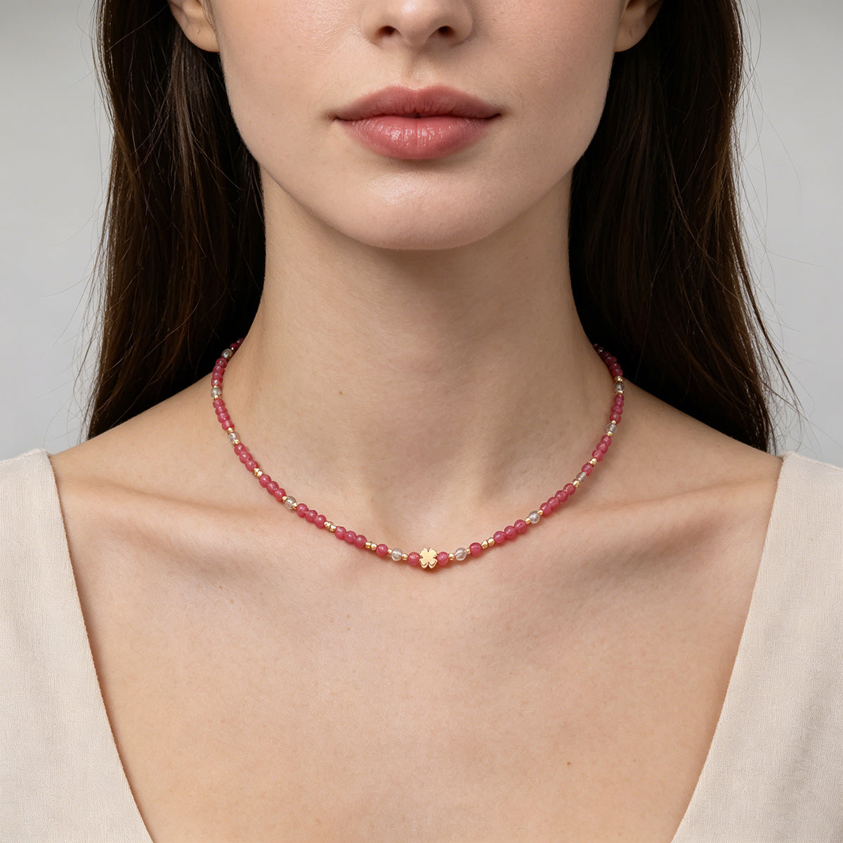 Handmade Customizable Blue Natural Stone Beads Necklace