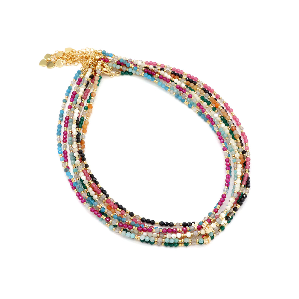 Handmade Customizable Blue Natural Stone Beads Necklace