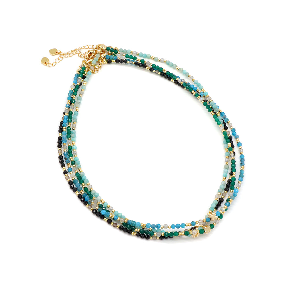 Handmade Customizable Blue Natural Stone Beads Necklace