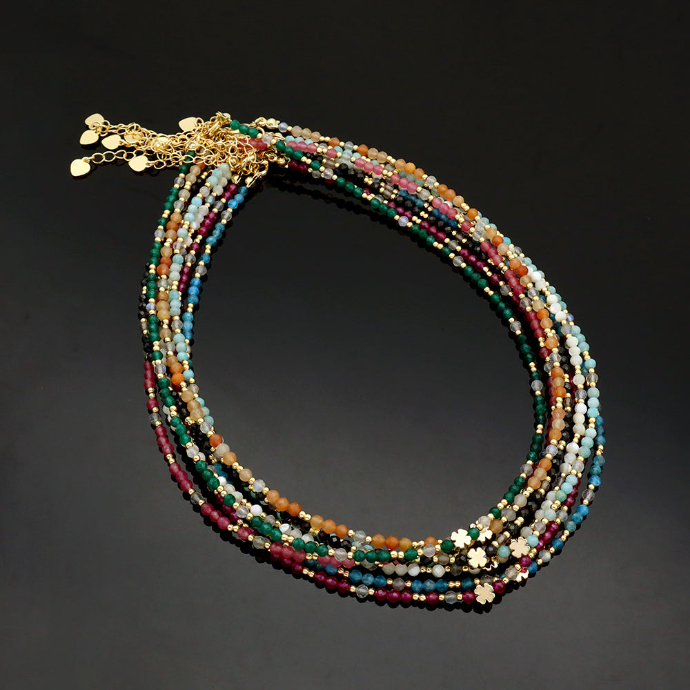 Handmade Customizable Blue Natural Stone Beads Necklace