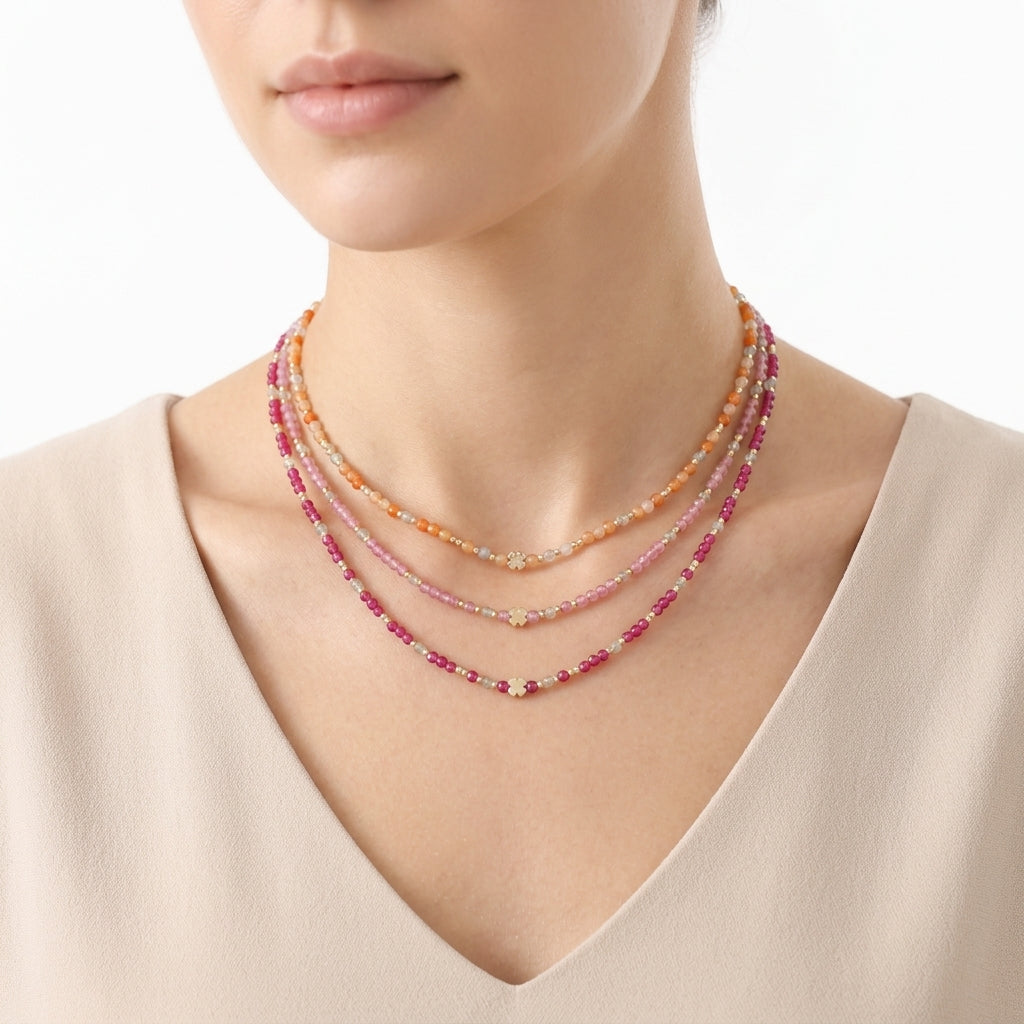 Handmade Customizable Blue Natural Stone Beads Necklace