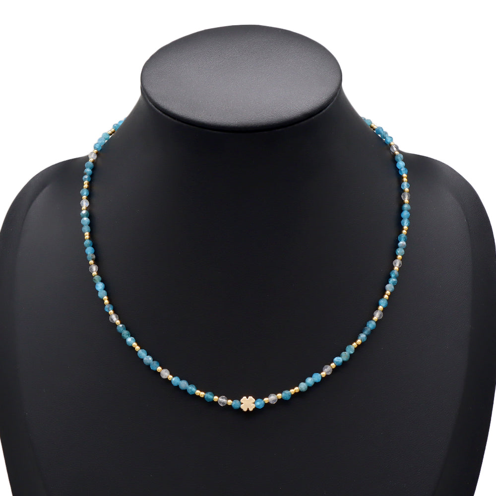 Handmade Customizable Blue Natural Stone Beads Necklace