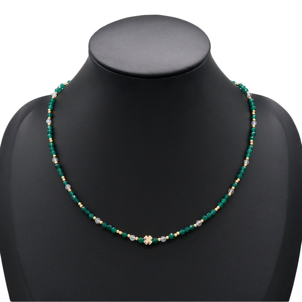 Handmade Customizable Blue Natural Stone Beads Necklace