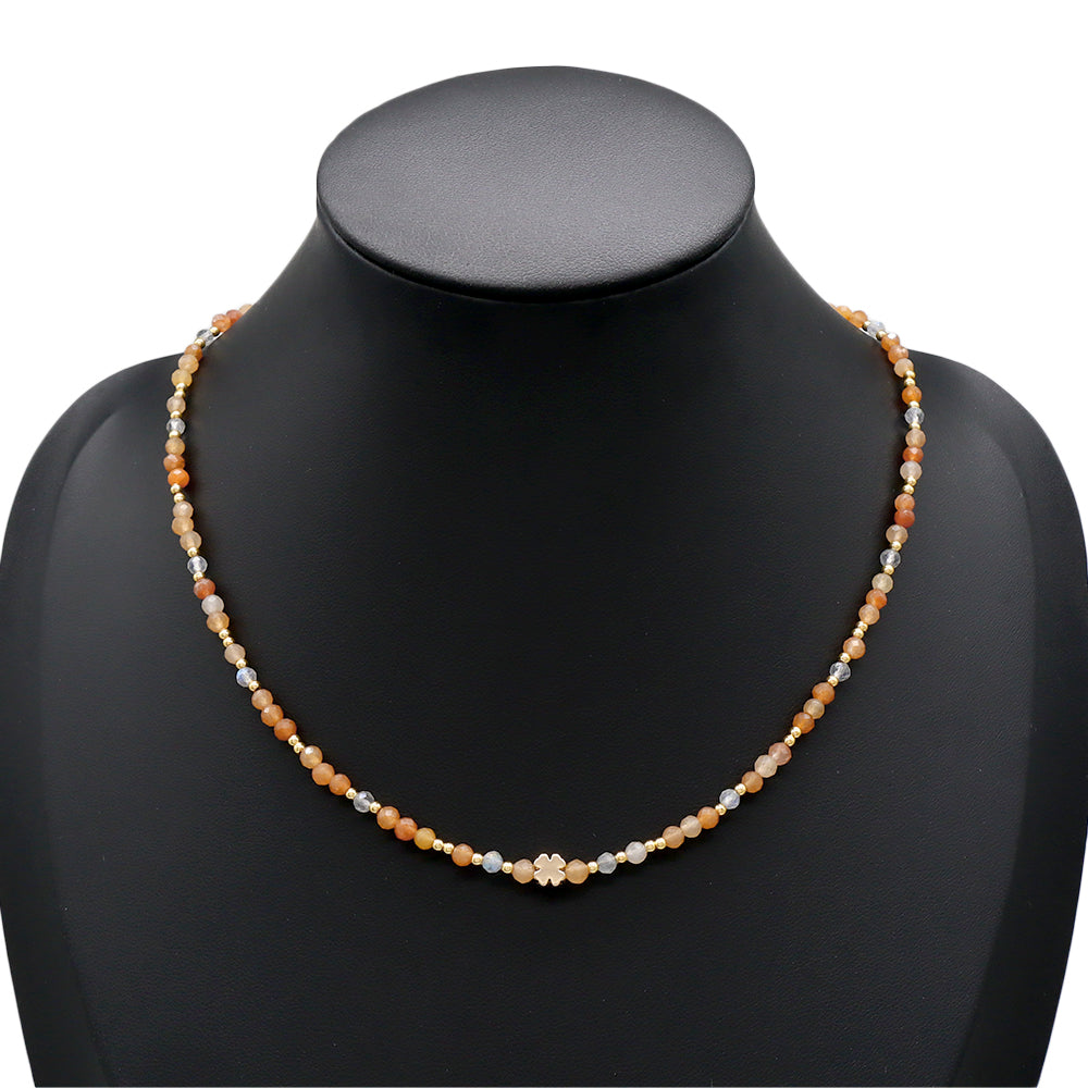 Handmade Customizable Blue Natural Stone Beads Necklace