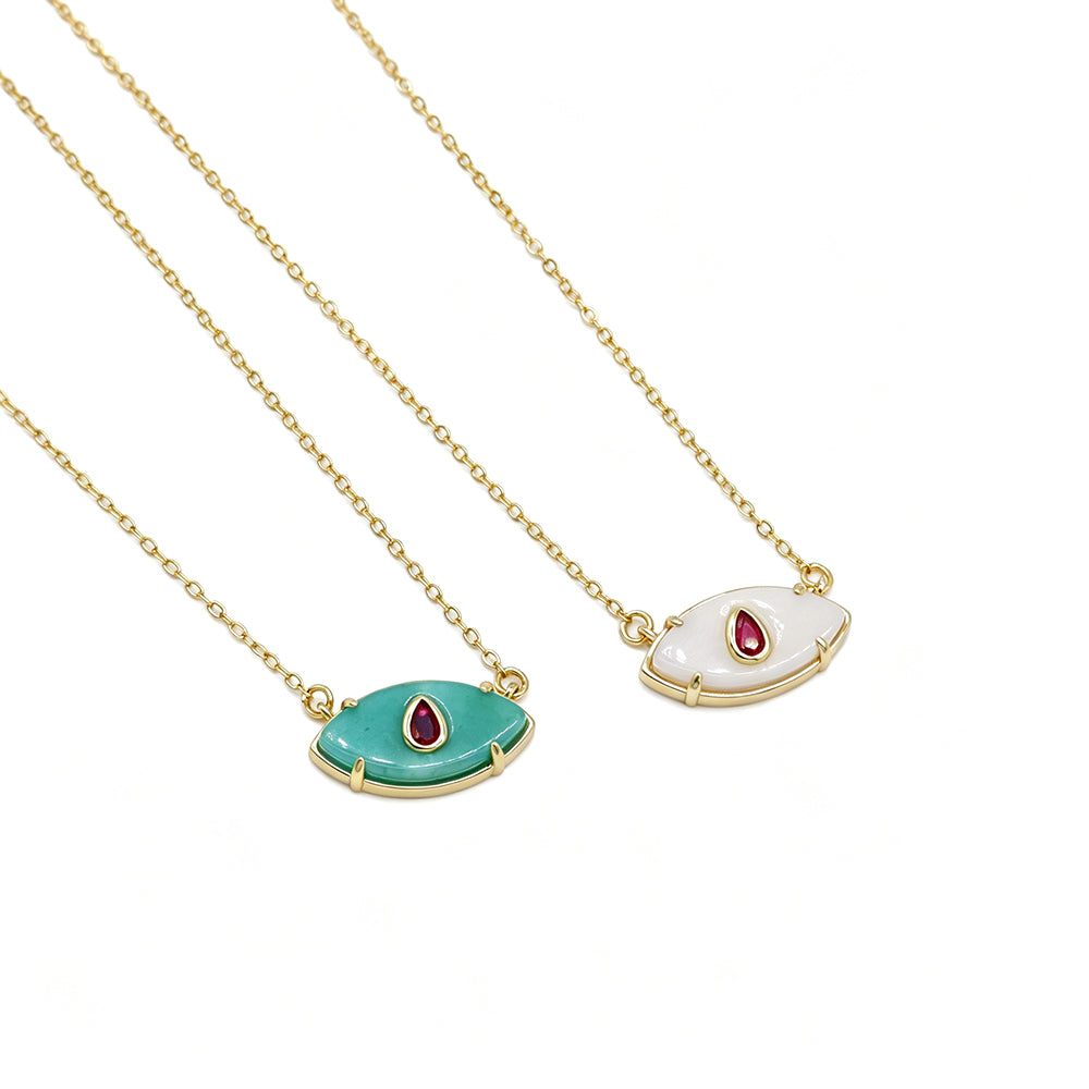 Handmade Custom Natural Stone Pendant Necklace (with chain)