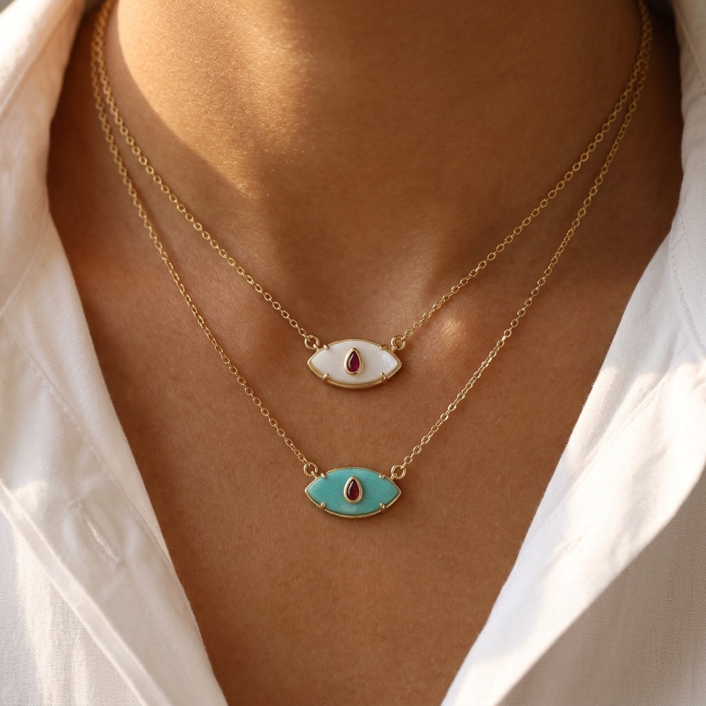 Handmade Custom Natural Stone Pendant Necklace (with chain)
