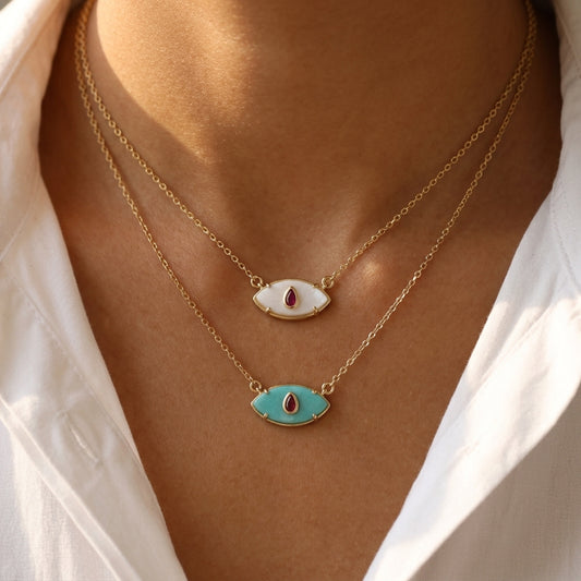 Handmade Custom Natural Stone Pendant Necklace (with chain)