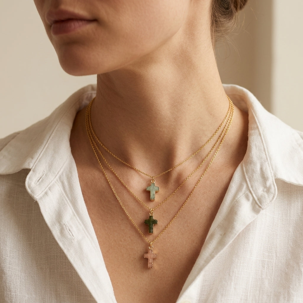 Handmade Customizable Natural Stone Pendant Necklace (with chain)