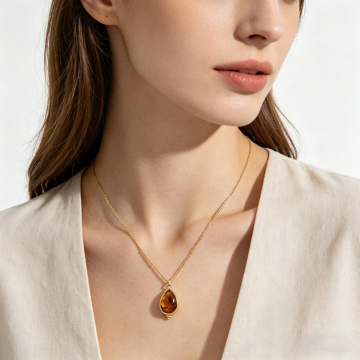Handmade Customizable Natural Stone Pendant Necklace