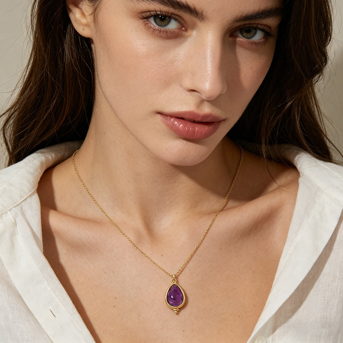 Handmade Customizable Natural Stone Pendant Necklace