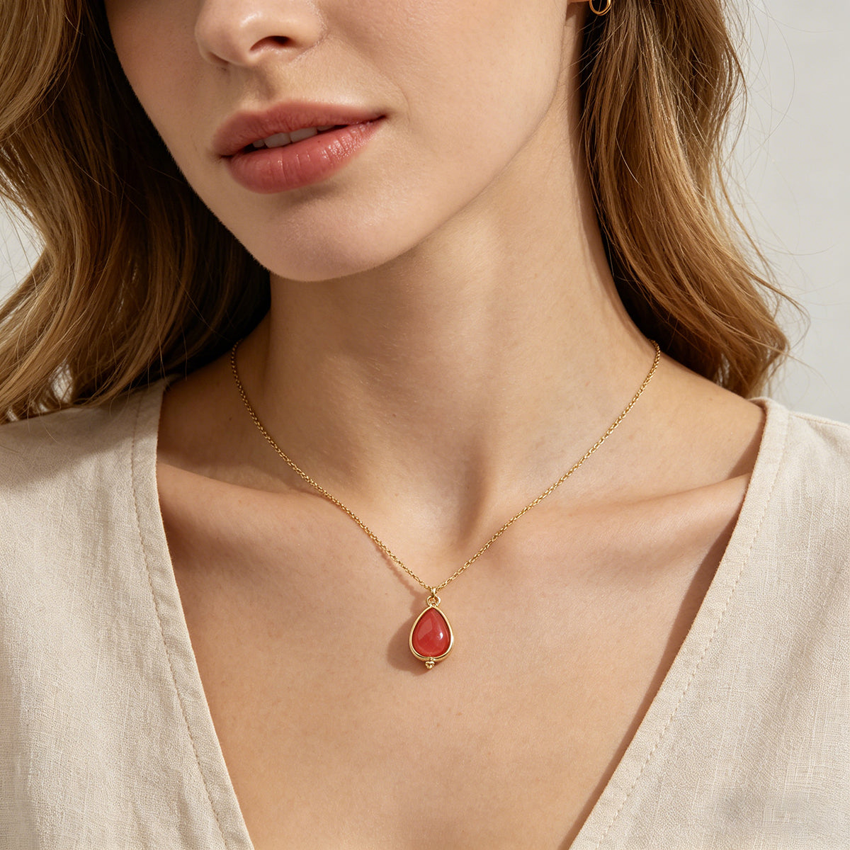 Handmade Customizable Natural Stone Pendant Necklace