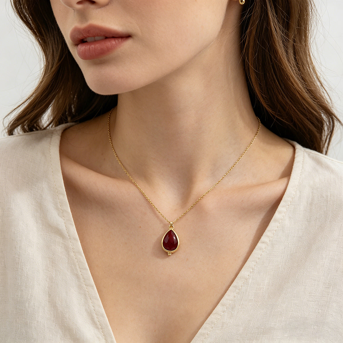 Handmade Customizable Natural Stone Pendant Necklace