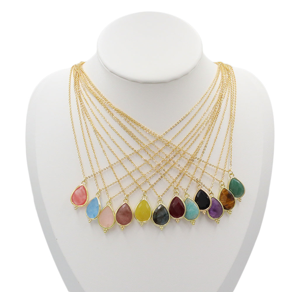 Handmade Customizable Natural Stone Pendant Necklace