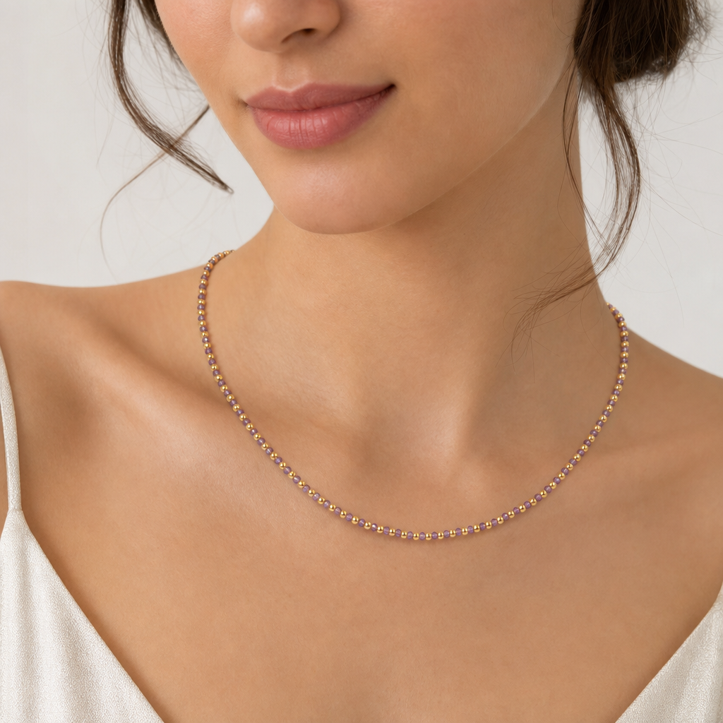 Handmade Customizable Natural Stone Beads Necklace