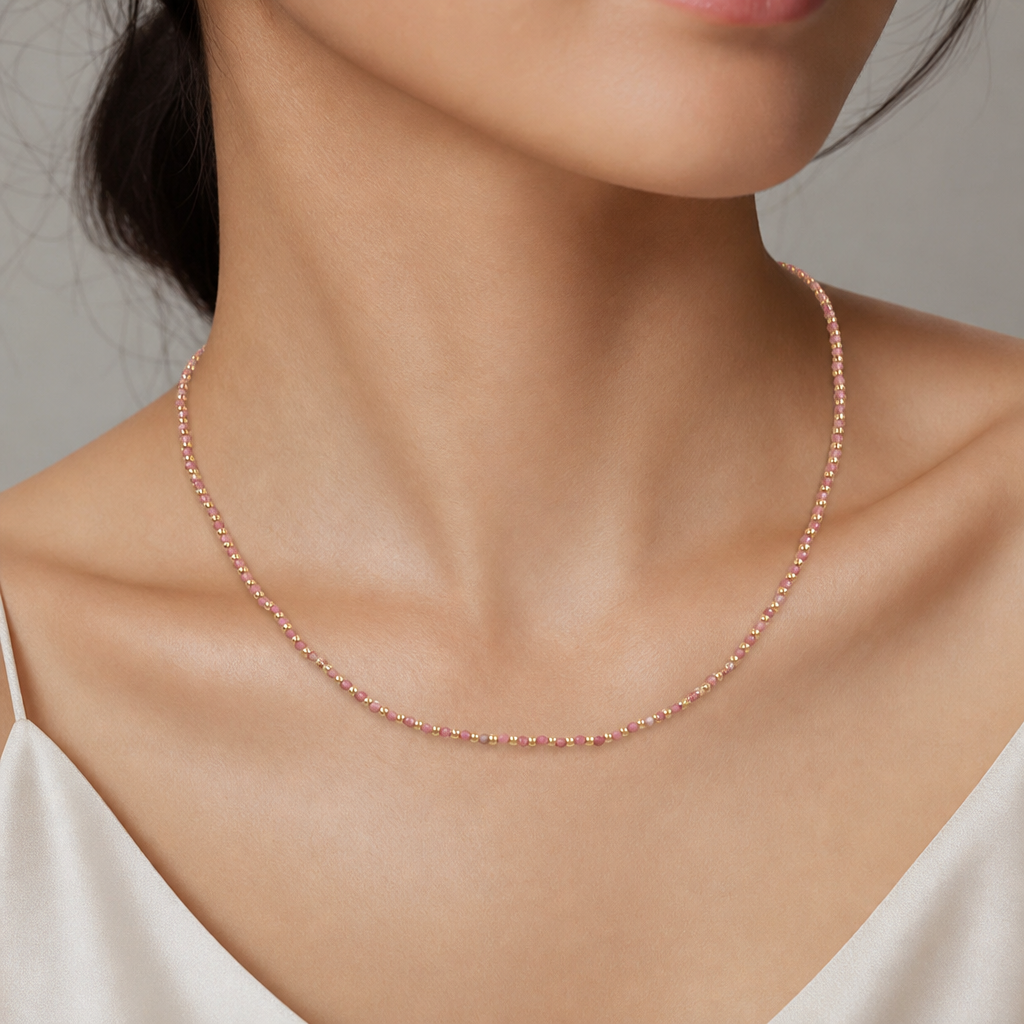 Handmade Customizable Natural Stone Beads Necklace