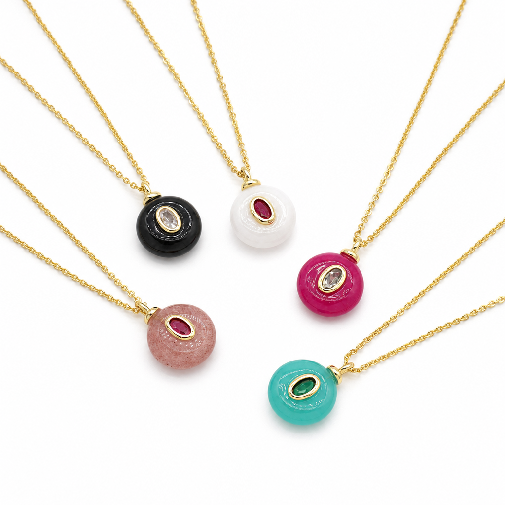 Handmade Customizable Natural Stone Pendant Necklace