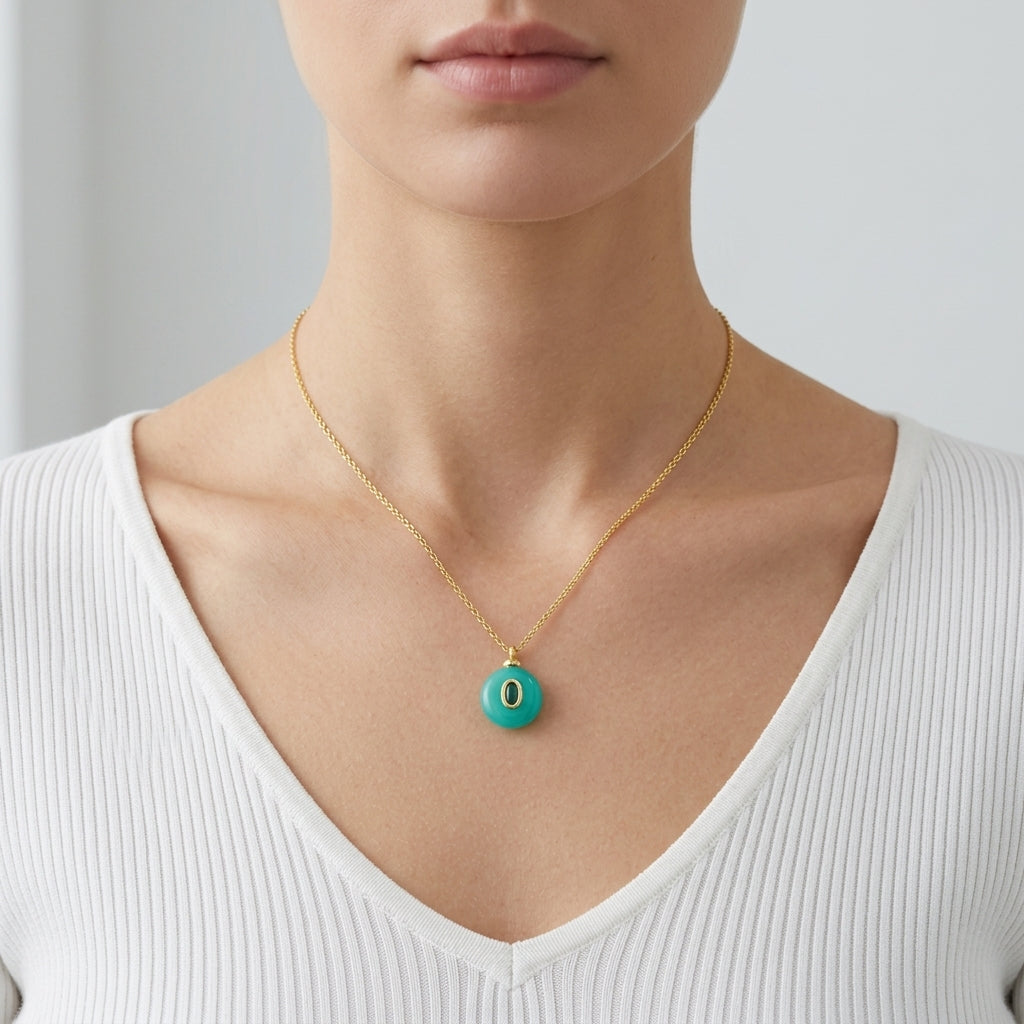 Handmade Customizable Natural Stone Pendant Necklace