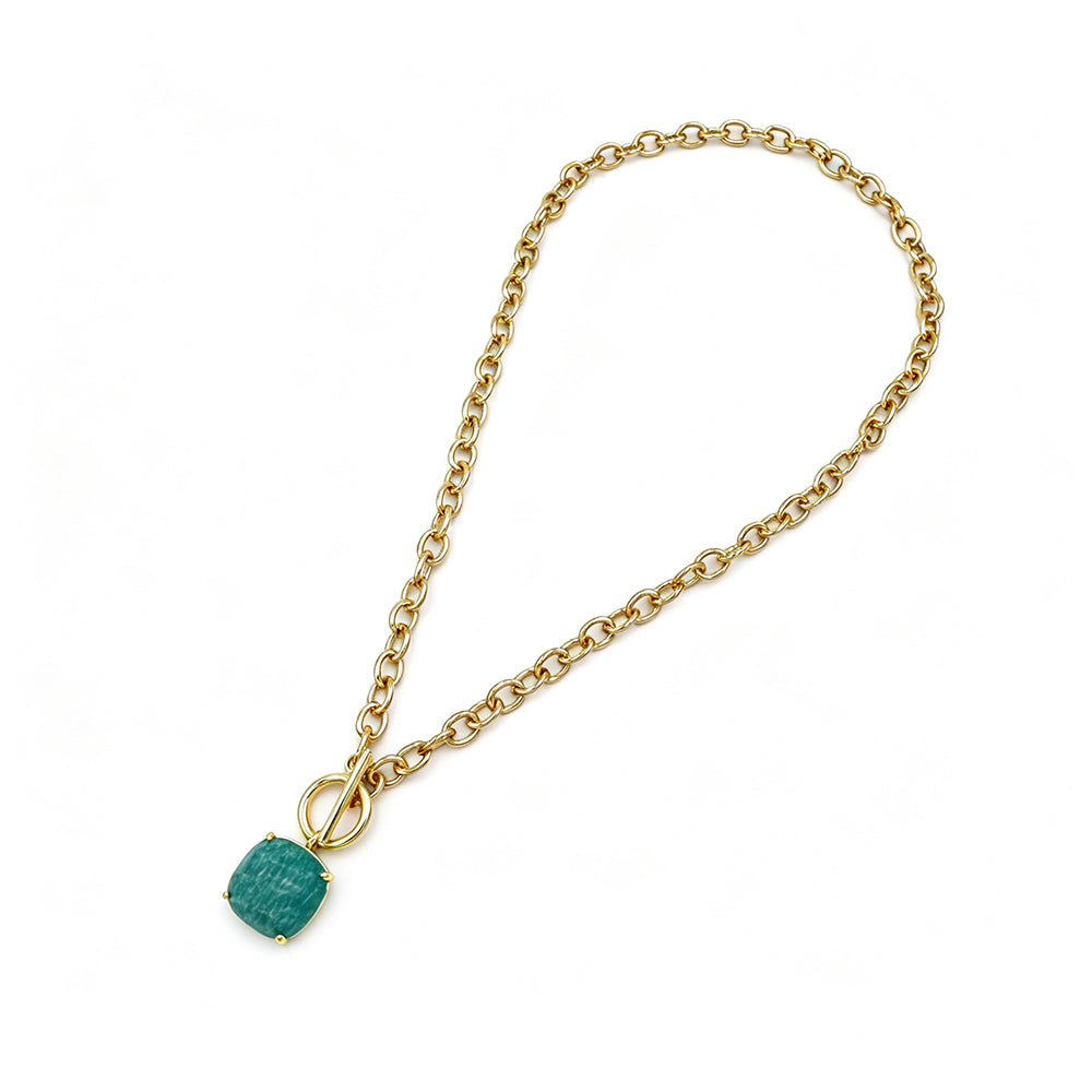 Handmade Customizable Natural Stone Pendant Necklace (with chain)