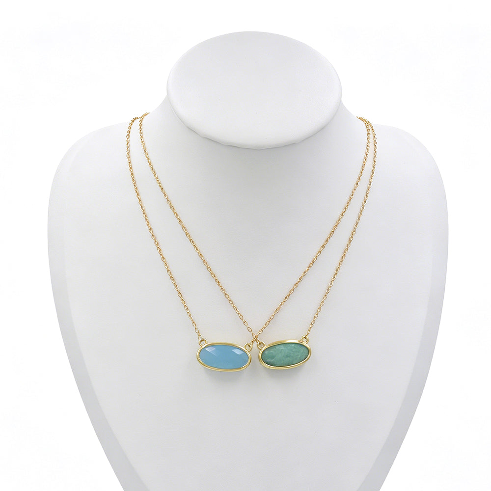 Handmade Customizable Natural Stone Pendant Necklace (with chain)
