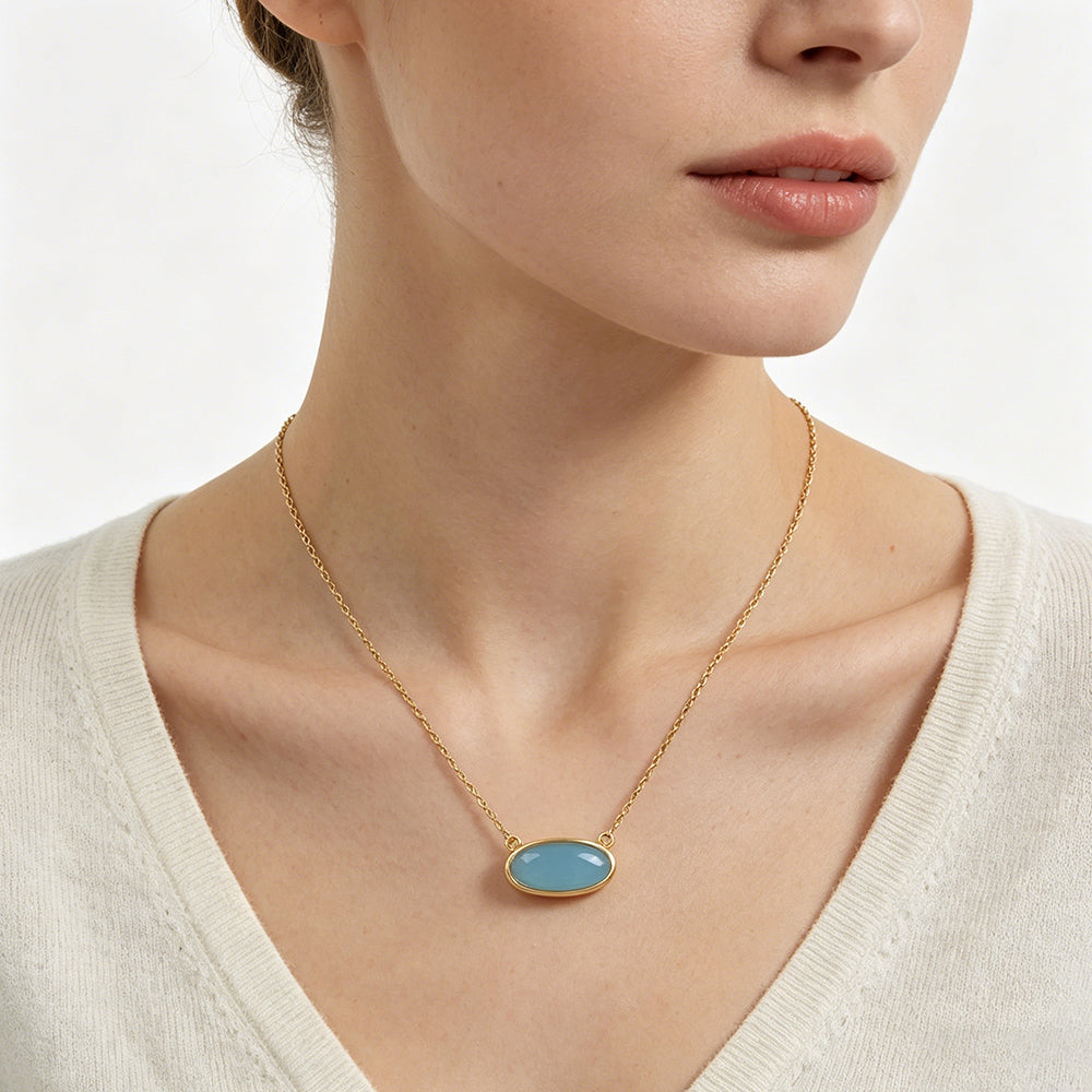 Handmade Customizable Natural Stone Pendant Necklace (with chain)