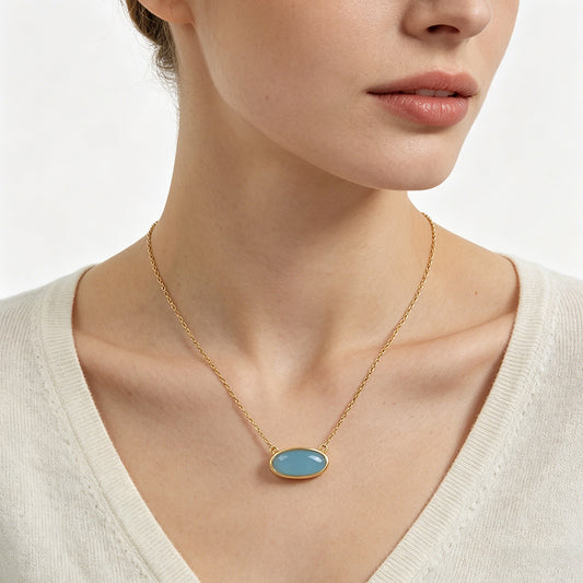 Handmade Customizable Natural Stone Pendant Necklace (with chain)