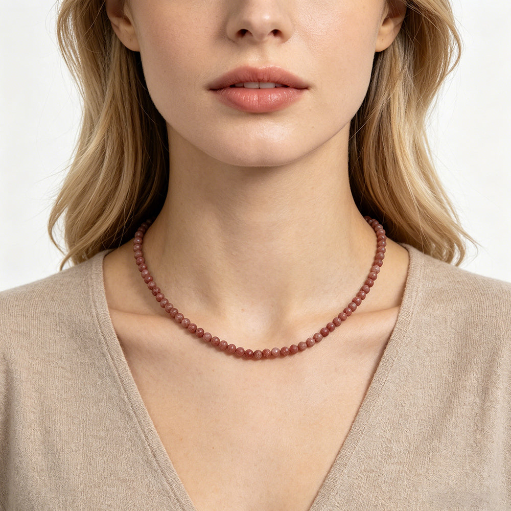 Handmade Customizable Natural Stone Beads Necklace