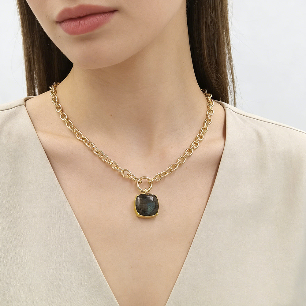 Handmade Customizable Natural Stone Pendant Necklace