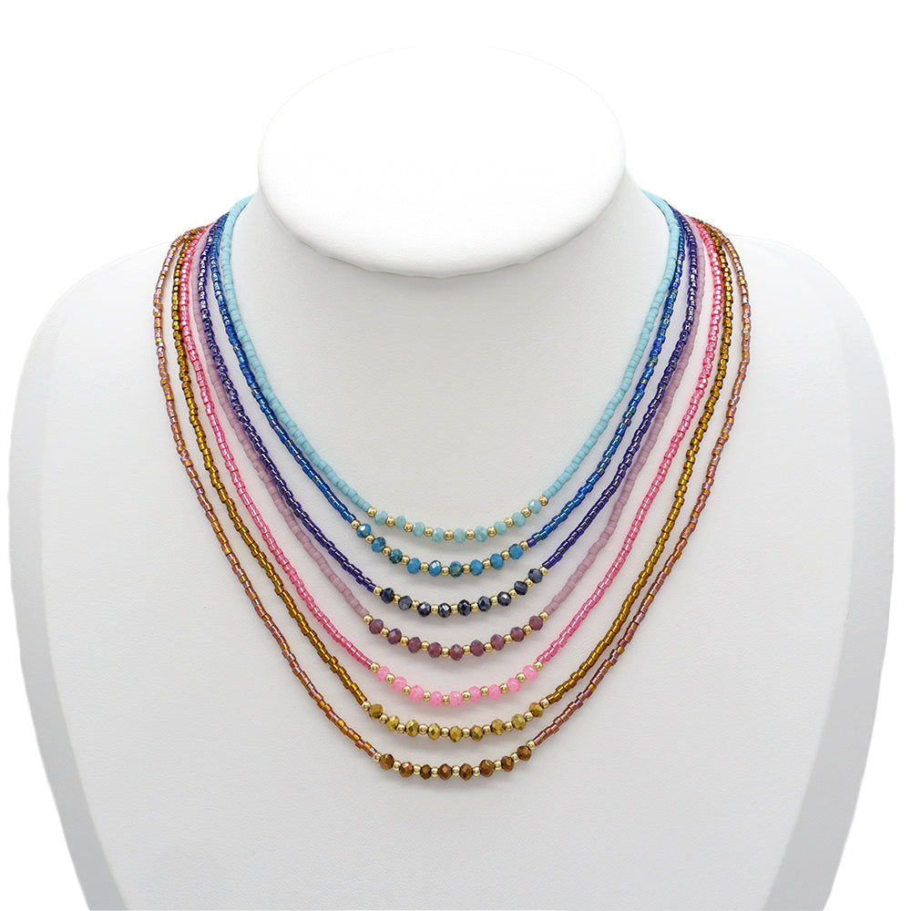 Handmade Customizable Miyuki Beads Necklace With Glass Crystal Beads