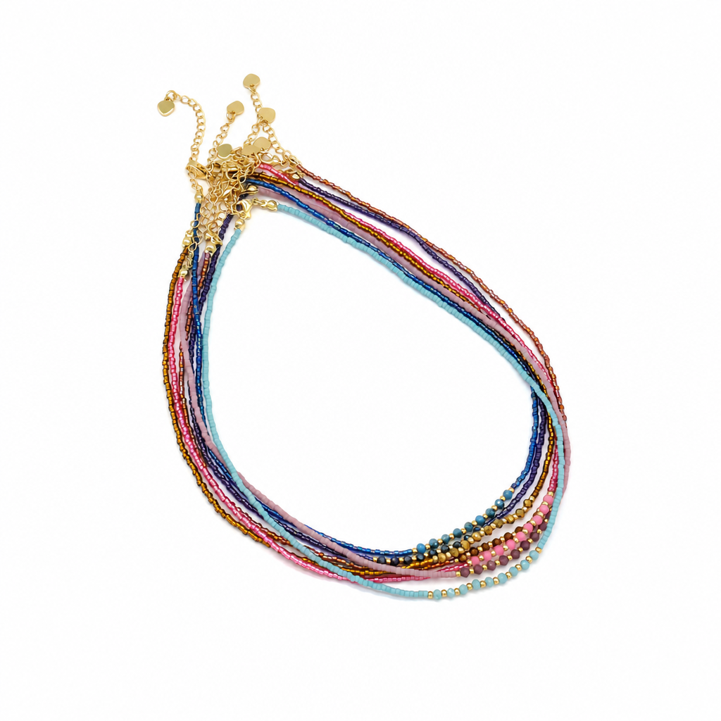 Handmade Customizable Miyuki Beads Necklace With Glass Crystal Beads
