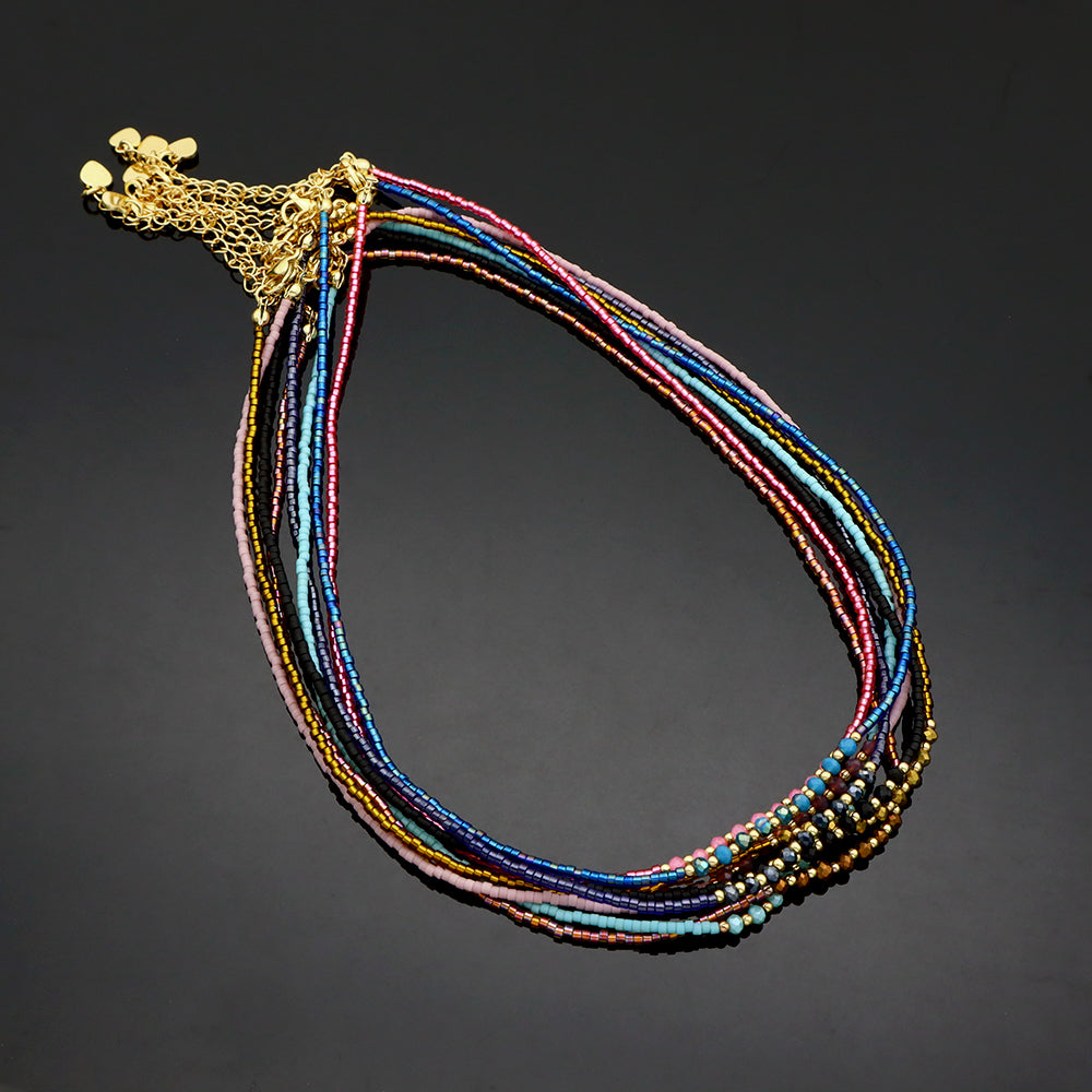 Handmade Customizable Miyuki Beads Necklace With Glass Crystal Beads