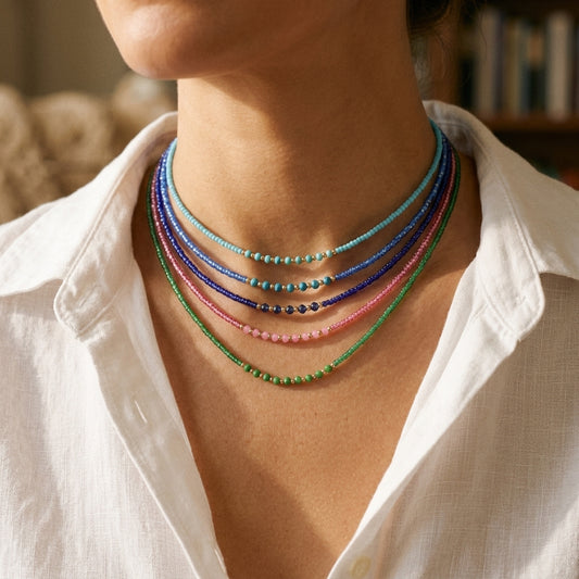 Handmade Customizable Miyuki Beads Necklace With Glass Crystal Beads