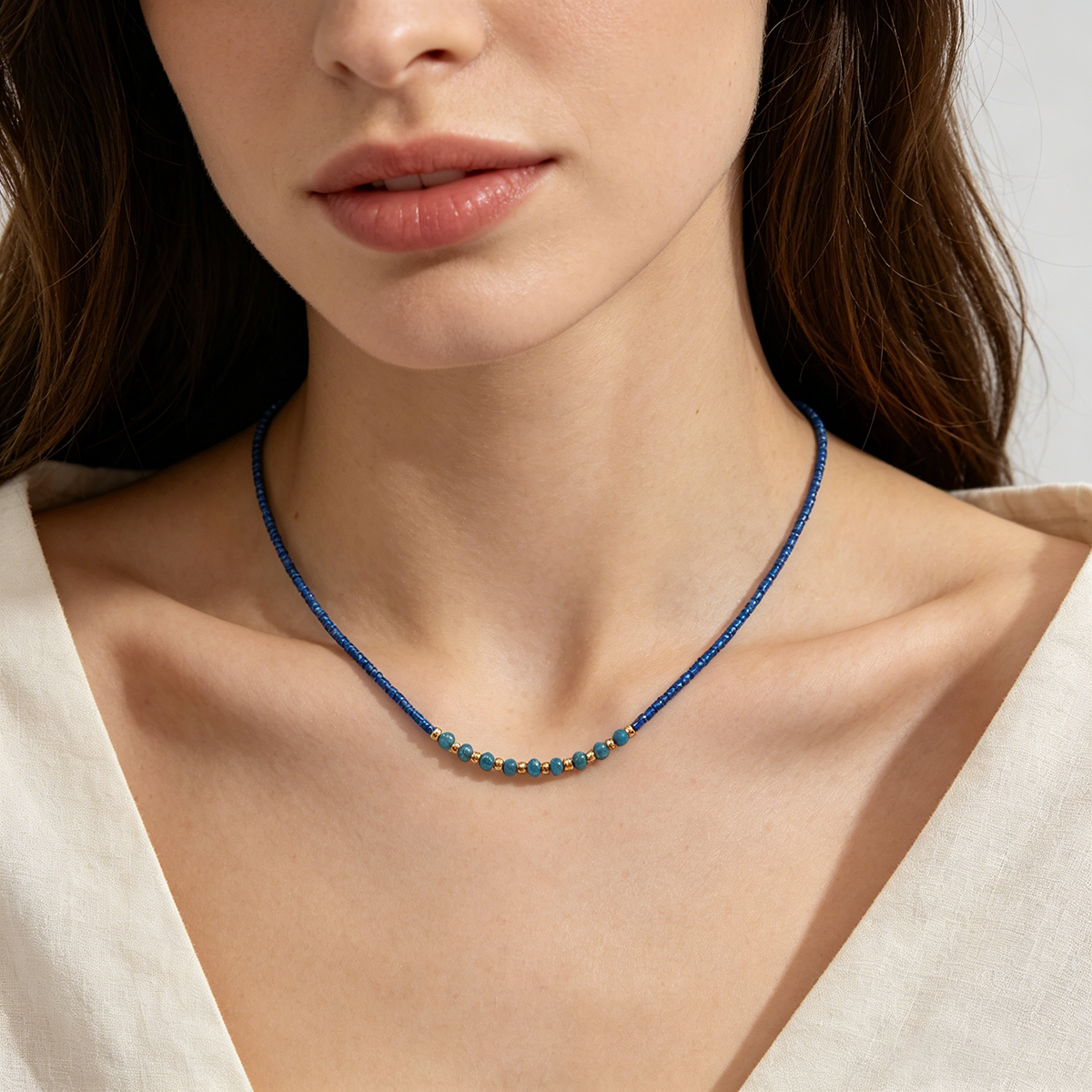 Handmade Customizable Miyuki Beads Necklace With Glass Crystal Beads